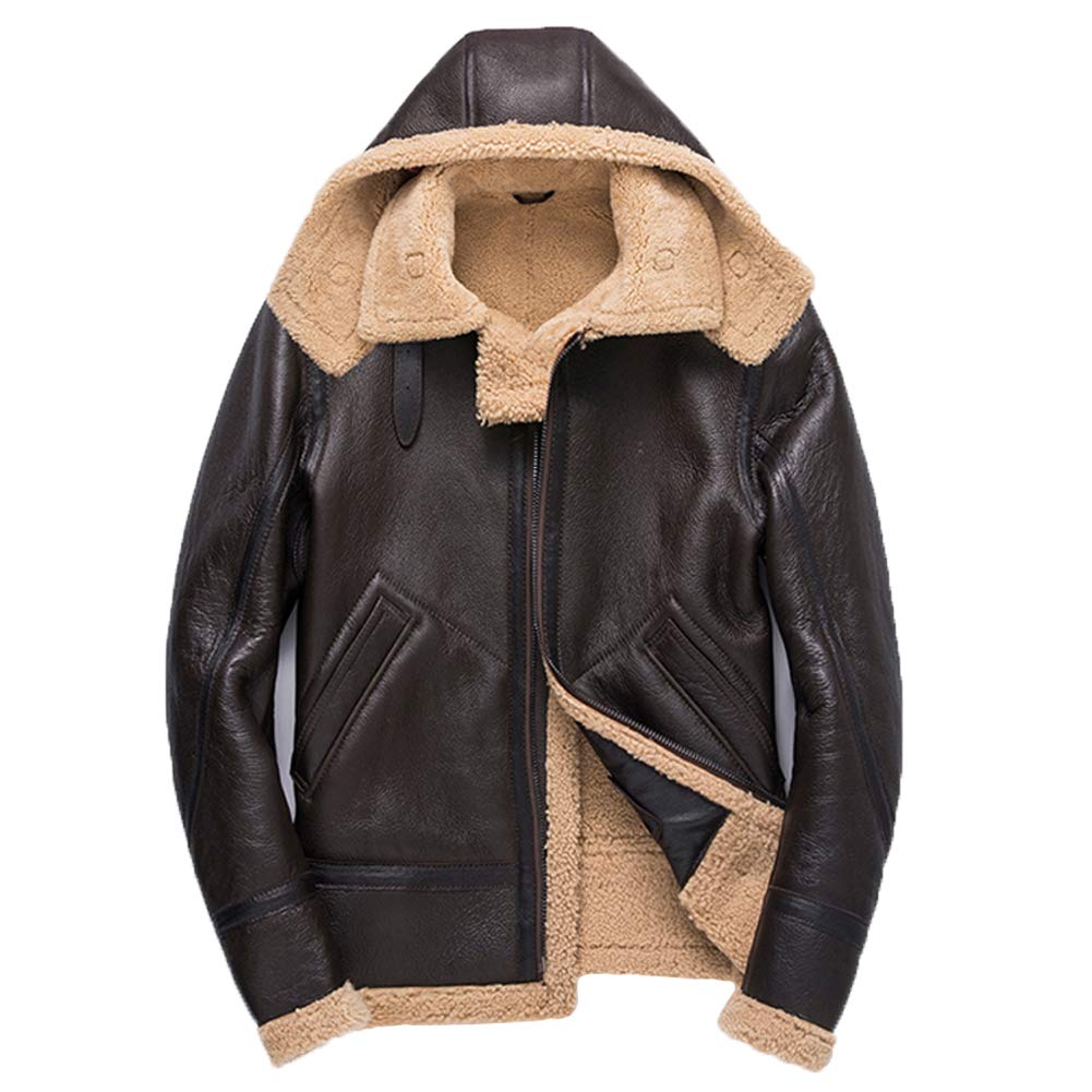 Amazon | [Denny&Dora] 新しいメンズブラウンムートンジャケットロング